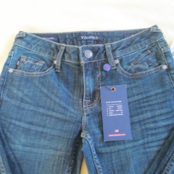 Vigoss Chelsea, Boot cut/ Dark Wash Jeans Size 24 - Picture 9 of 11